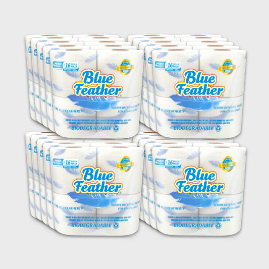 Blue Feather Hygienic Toilet Paper/ 80 Rolls, 360 Sheet's Per Roll, 2ply